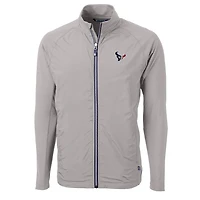 Veste zippée intégrale Cutter & Buck grise Houston Texans Adapt Eco Knit pour homme