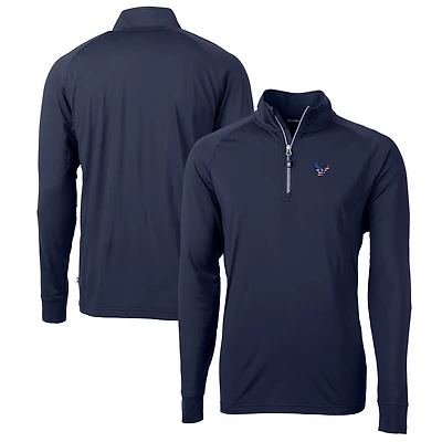 Pull-over zippé quart de tour en tricot extensible recyclé Adapt Eco Knit pour homme, bleu marine, des Houston Texans, taille grande et