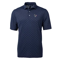 Men's Cutter & Buck Navy Houston Texans Big Tall Virtue Eco Pique Tile Polo