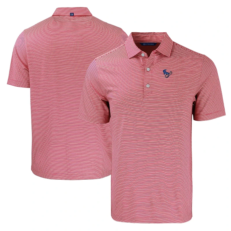 Men's Cutter & Buck Red Houston Texans Big Tall Americana Forge Eco Double Stripe Stretch Recycled Polo