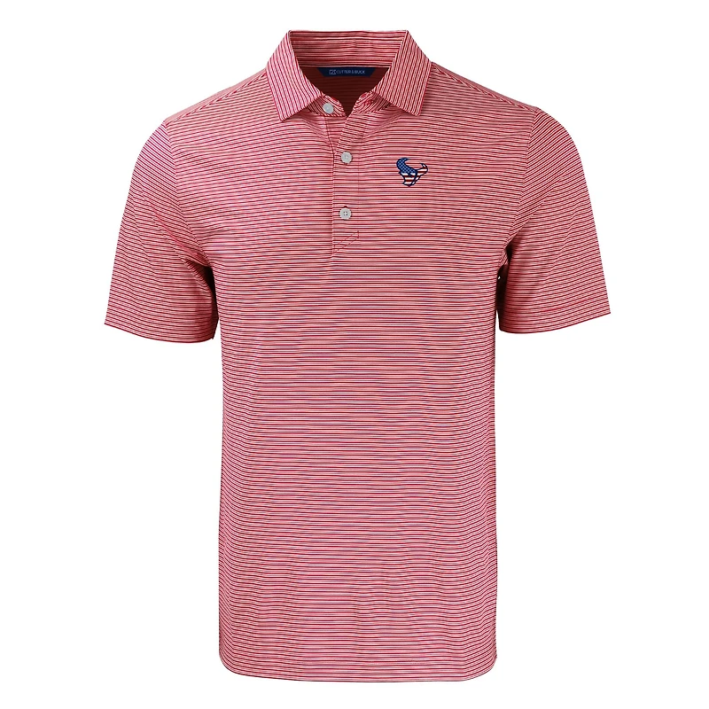 Polo extensible recyclé à double rayure Americana Forge Eco pour homme, coupeur et buck, rouge, Houston Texans, grandes tailles