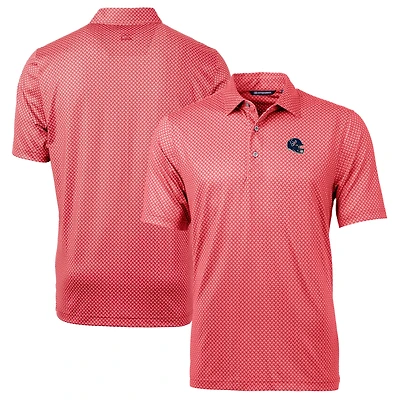 Polo extensible rouge à imprimé casque des Houston Texans pour homme Cutter & Buck