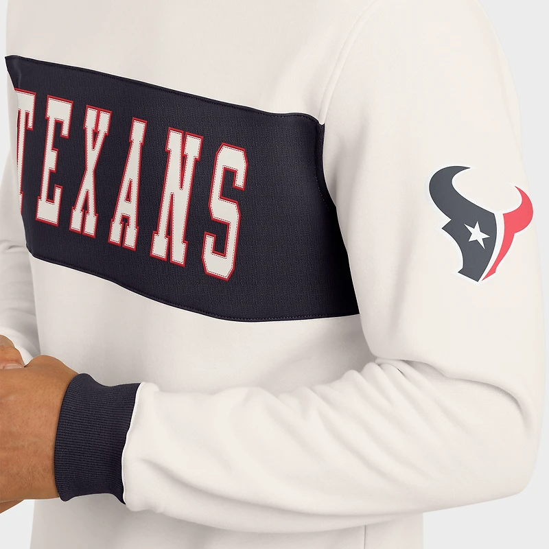 Men's Darius Rucker Collection by Fanatics  Cream Houston Texans Colorblock Pullover Sweatshirt