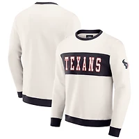 Sweat-shirt colorblock crème pour homme de la collection Darius Rucker Fanatics, motif Houston Texans