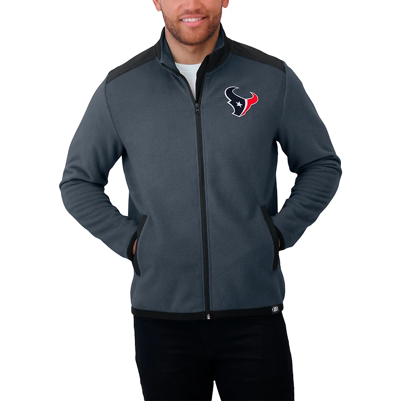Men's Darius Rucker Collection by Fanatics Navy Houston Texans Color Block Polar Fleece Full-Zip Jacket
