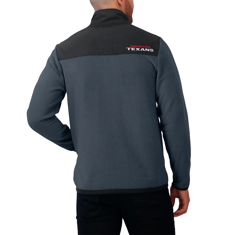 Men's Darius Rucker Collection by Fanatics Navy Houston Texans Color Block Polar Fleece Full-Zip Jacket