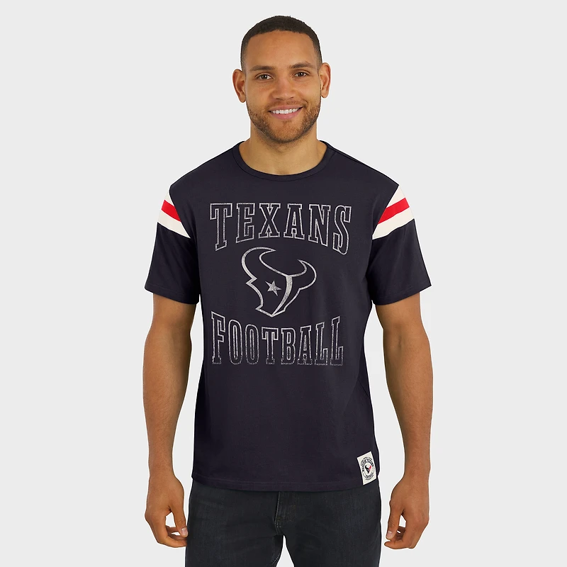 T-shirt de football américain à manches rayées bleu marine des Houston Texans pour homme, collection Darius Rucker par Fanatics
