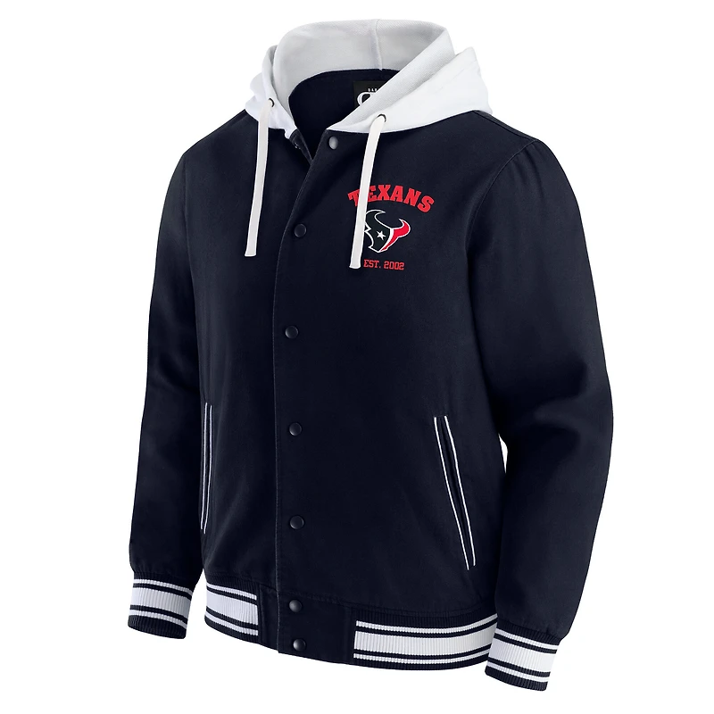 Men's Darius Rucker Collection by Fanatics Navy Houston Texans Full-Snap Hoodie Jacket