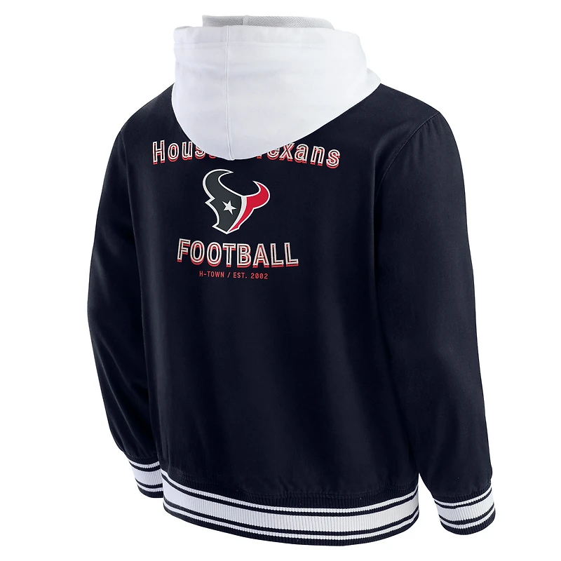 Men's Darius Rucker Collection by Fanatics Navy Houston Texans Full-Snap Hoodie Jacket