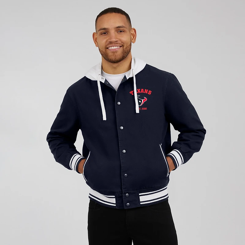 Men's Darius Rucker Collection by Fanatics Navy Houston Texans Full-Snap Hoodie Jacket