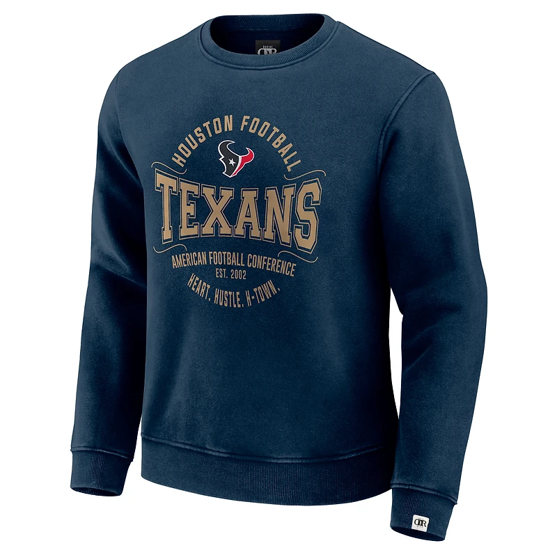 Men's Darius Rucker Collection by Fanatics Navy Houston Texans Vintage Pullover Sweatshirt