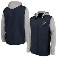 Veste à capuche zippée intégrale bleu marine/gris Houston Texans Dunbrooke pour hommes Tailles Big & Tall Alpha