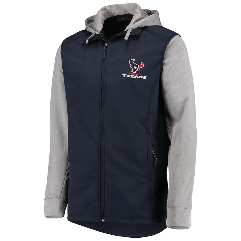 Men's Dunbrooke Navy/Gray Houston Texans Big & Tall Alpha Full-Zip Hoodie Jacket