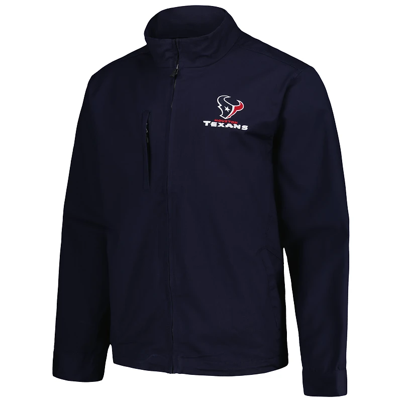 Men's Dunbrooke Navy Houston Texans Journey Workwear Tri-Blend Full-Zip Jacket