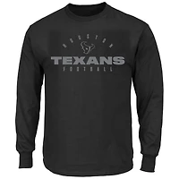 Men's Fanatics Black Houston Texans Big & Tall Coverage Scheme Long Sleeve T-Shirt
