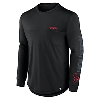T-shirt à manches longues Fanatics Blackout pour homme des Houston Texans