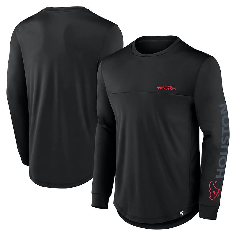 T-shirt à manches longues Fanatics Blackout pour homme des Houston Texans