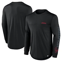 T-shirt à manches longues Fanatics Blackout pour homme des Houston Texans