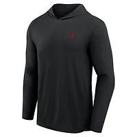 T-shirt à capuche manches longues noir Fanatics pour homme, motif Front Office Power Mono des Houston Texans