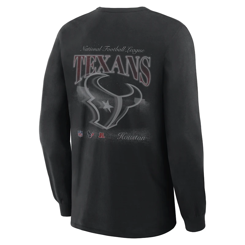 Men's Fanatics Black Houston Texans Midnight Falls Long Sleeve T-Shirt