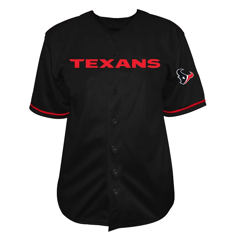 Chemise de baseball boutonnée noire C.J. Stroud pour homme, motif Houston Texans, grande taille