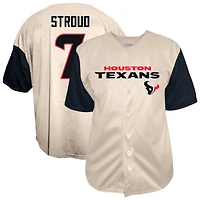 Chemise boutonnée de baseball Fanatics C.J. Stroud crème pour homme, motif Houston Texans, grande taille