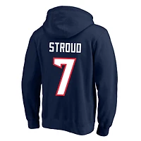 Sweat à capuche polaire Fanatics C.J. Stroud bleu marine Houston Texans pour homme, grandes tailles, avec nom et numéro