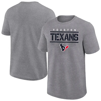 T-shirt Fanatics gris chiné pour homme, taille grande, motif Texans de Houston
