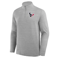 Pull à col zippé 1/4 gris chiné Houston Texans de Fanatics pour homme