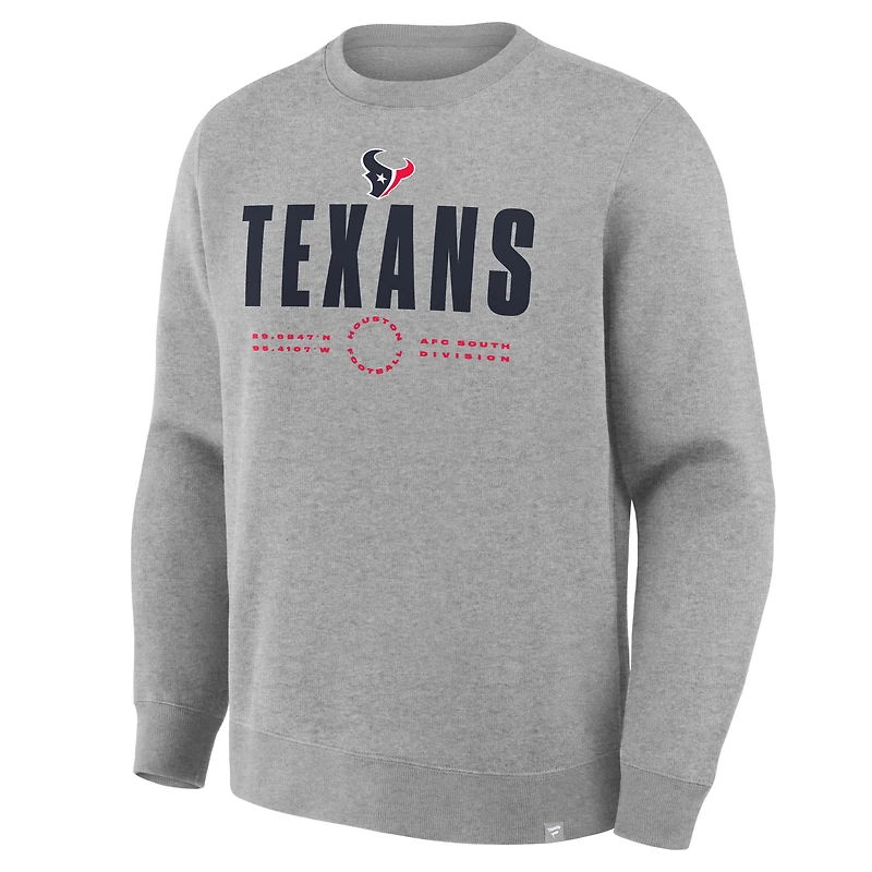 Sweat-shirt à capuche gris chiné Fanatics pour homme, édition limitée, des Houston Texans