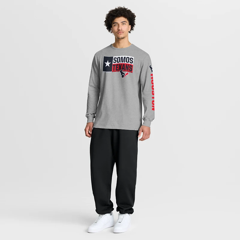 Men's Fanatics Heather Gray Houston Texans Hometown Sweep Legacy Long Sleeve T-Shirt