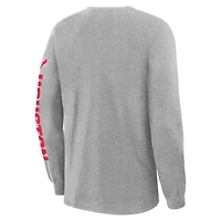 Men's Fanatics Heather Gray Houston Texans Hometown Sweep Legacy Long Sleeve T-Shirt