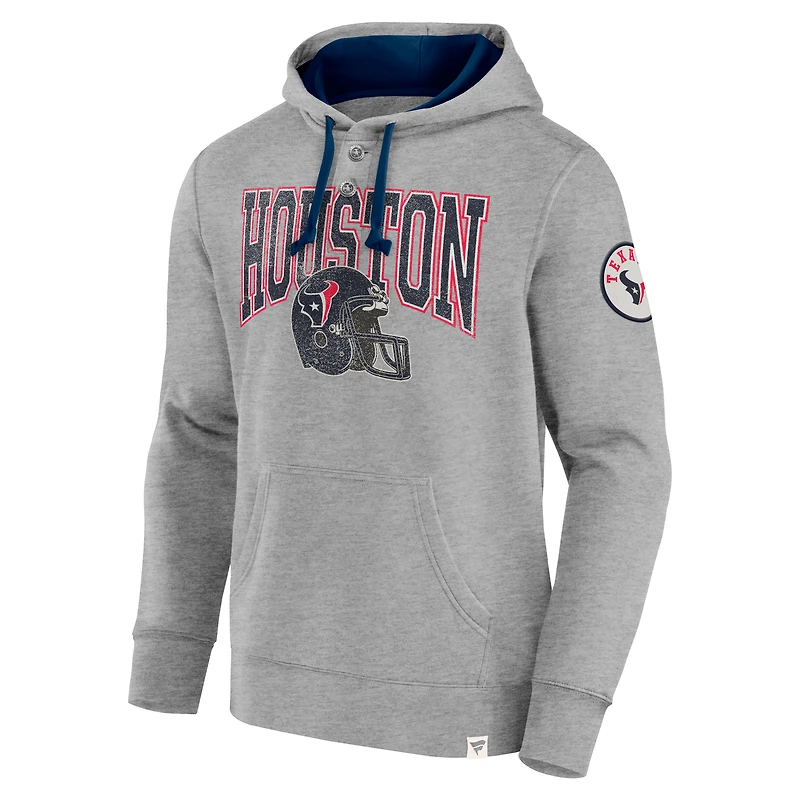 Men's Fanatics  Heather Gray Houston Texans Label Maker Pullover Hoodie