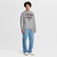 Men's Fanatics Heather Gray Houston Texans Powerful Throw Legacy Pullover Sweatshirt