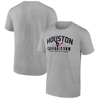 T-shirt gris chiné Fanatics pour homme avec blocage d'écran des Texans de Houston