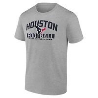 T-shirt gris chiné Fanatics pour homme avec blocage d'écran des Texans de Houston