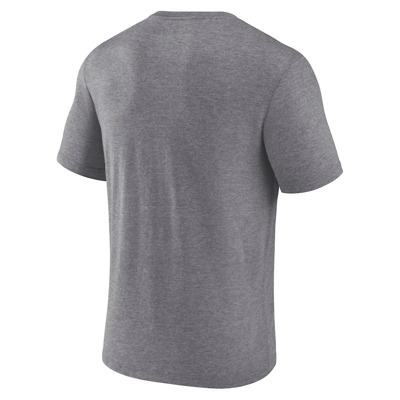 Men's Fanatics Heather Gray Houston Texans Warped Block Tri-Blend T-Shirt