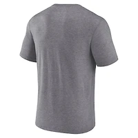 Men's Fanatics Heather Gray Houston Texans Warped Block Tri-Blend T-Shirt