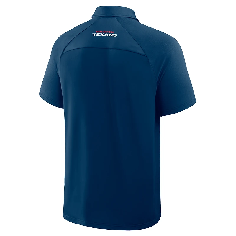 Men's Fanatics Navy Houston Texans Back Around Raglan Polo