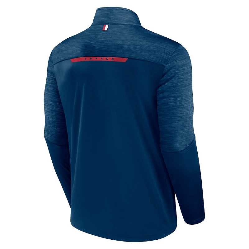 Men's Fanatics Navy Houston Texans Defender Half-Zip Top