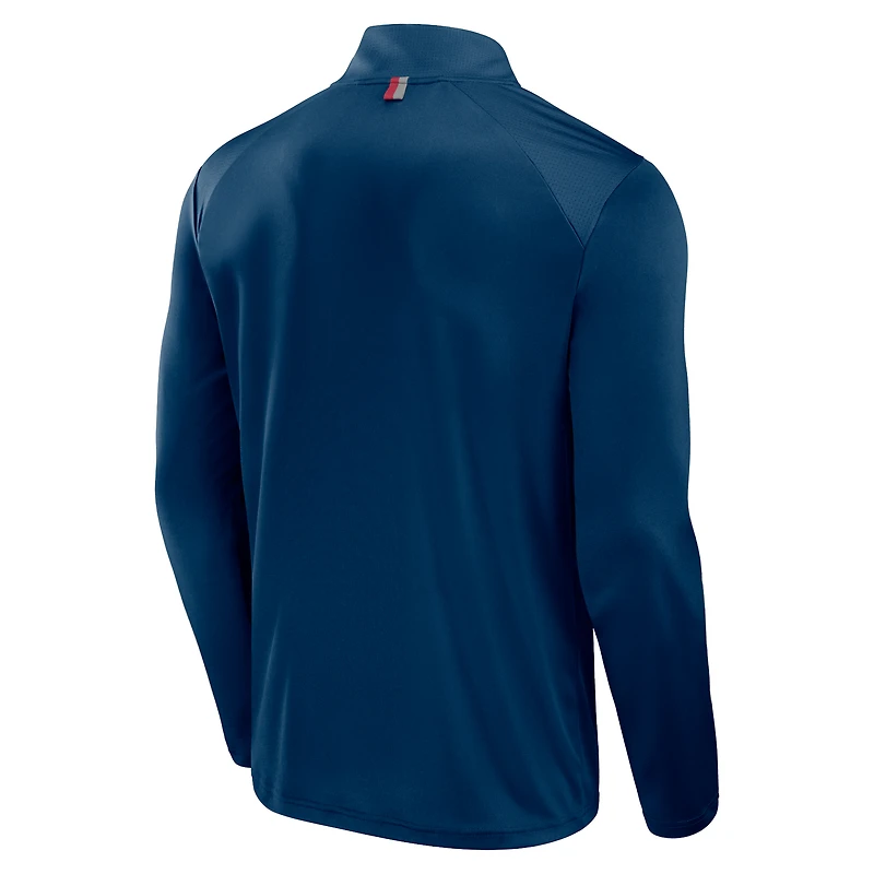 Veste à manches longues et fermeture éclair quart de tour pour homme Fanatics Navy Houston Texans Defender