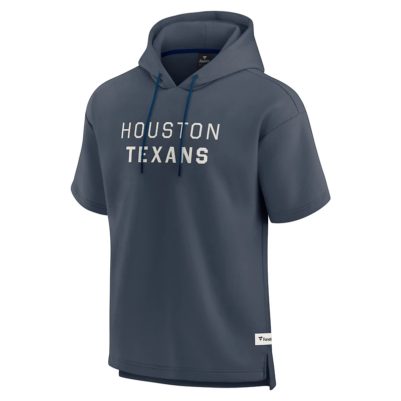 Men's Fanatics Navy Houston Texans Elements Future Ground Lettering Short Sleeve Pullover Hoodie