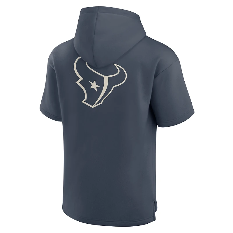 Men's Fanatics Navy Houston Texans Elements Future Ground Lettering Short Sleeve Pullover Hoodie