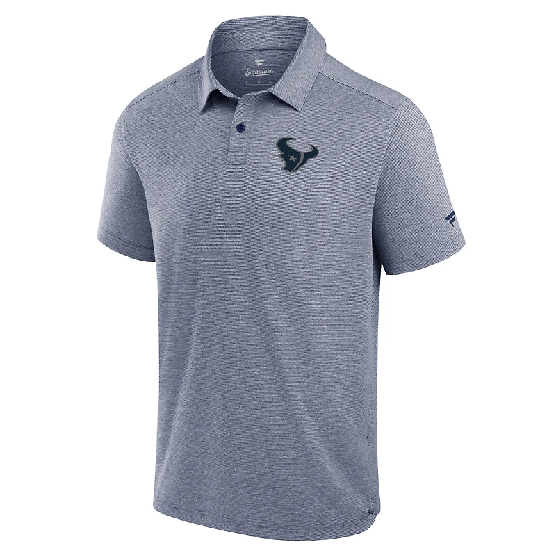 Polo technique Fanatics bleu marine pour homme des Houston Texans