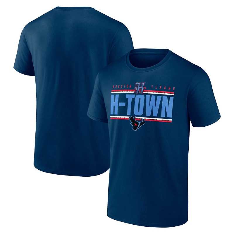 T-shirt à rayures H-Town des Houston Texans pour homme Fanatics bleu marine