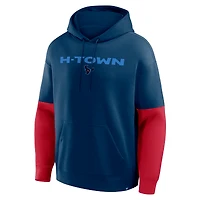 Sweat à capuche bleu marine Fanatics pour homme, motif casque des Houston Texans