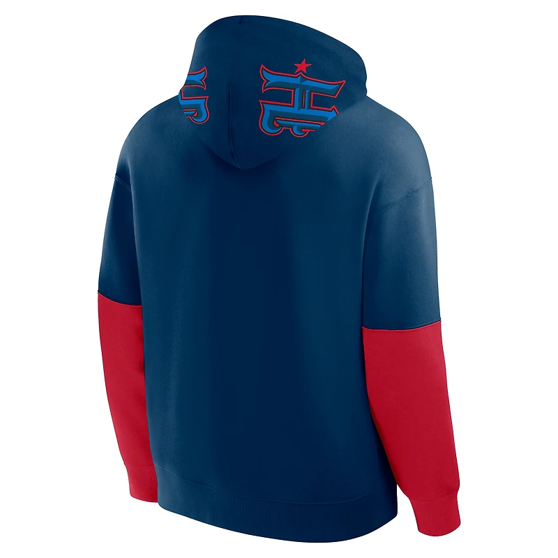 Sweat à capuche bleu marine Fanatics pour homme, motif casque des Houston Texans