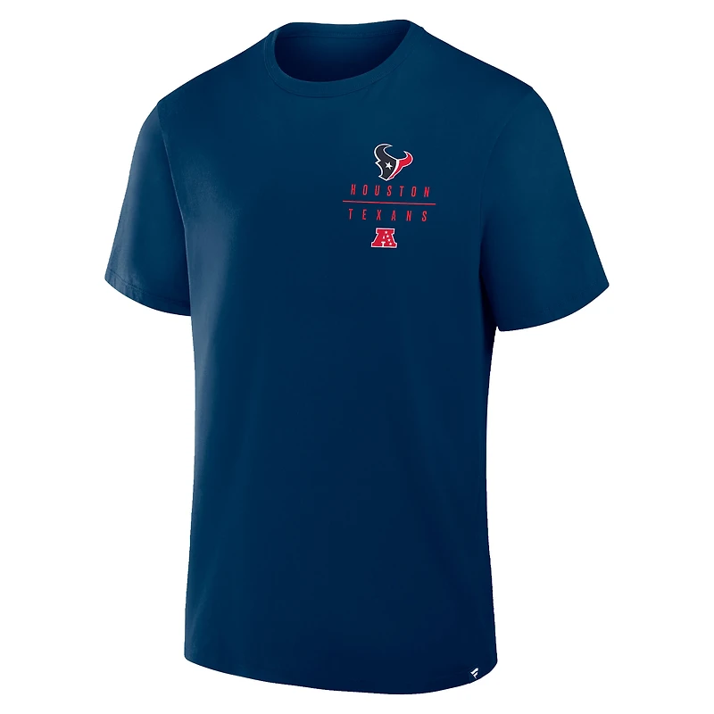 T-shirt Fanatics bleu marine pour homme avec poche passe des Houston Texans