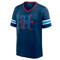 Men's Fanatics Navy Houston Texans Redzone Hashmark V-Neck T-Shirt