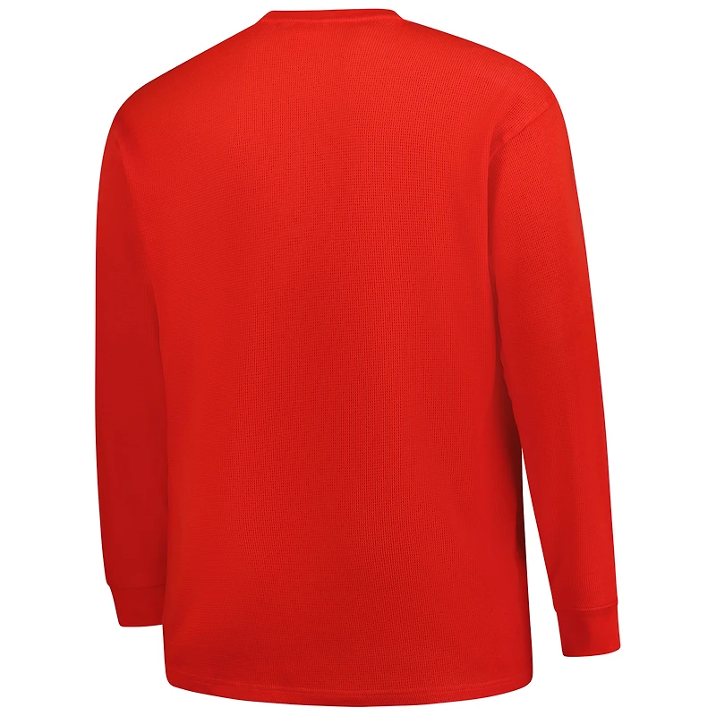 Men's Fanatics Red Houston Texans Big & Tall Throwback Thermal Long Sleeve T-Shirt